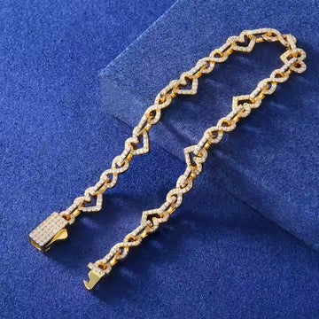 Heart Link Moissanite Infinity Bracelet